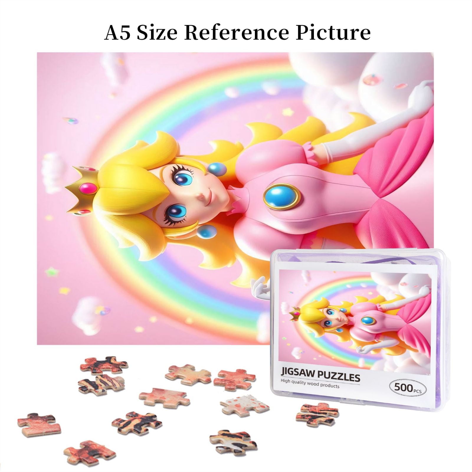 Princess Peach Jigsaw Puzzles 300 500 1000 Piece Colorful