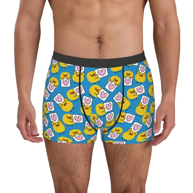 Fotbe Lovely Duck Calzoncillos Tipo Boxer con Bolsa de Soporte Total para Hombre, X-Temp Fresco, Transpirable y de Secado Rápido-Small