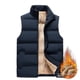 thumbnail image 4 of Chaleco informal de otoño e invierno para hombre, estilo coreano, cuello de gran tamaño, abrigo acolchado de algodón, chaleco de algodón cálido con plumón polar para hombre, 4 of 5