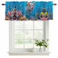 thumbnail image 2 of 2 Pack Valances for Windows, Funny Diving Pig Window Valances for Living Room/Bedroom/Bathroom, Ocean Sea Coastal Coral Fish Marine Life Light Filtering Kitchen Curtain Valance 60"W x18" L, 2 of 9