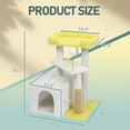 thumbnail image 5 of Tcbosik 26.7" Multi-Level Cat Tree with Condo, Sisal Scratching Board & Top Perch – Compact Activity Tower with Hanging Toy Ball for Cats (White+Yellow), 5 of 8