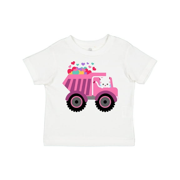 Inktastic Kitten Sending Some Love This Valentine's Day in Dump Truck Boys or Girls Toddler T-Shirt