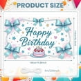 thumbnail image 2 of Blue Theme Banner Floral Design Party Backdrop Cake Pattern Gold Accents Celebration Backdrop for Birthday Party Indoor Decor Party Photography, 2 of 9