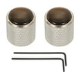 thumbnail image 1 of Uxcell Guitar Bass Dome Knobs Amber Top 6mm Silver Metal Volume Tone Control with Inner Hexagon Spanner 2 Pack, 1 of 6