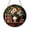 Acrylic 3.5 Inch, variant on Round Stained Glass Library Window Decor Featuring Bookshelf Scene and Soft Botanical Accents