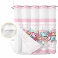 thumbnail image 2 of Summer Starfish Pink No Hook Shower Curtain Waterproof, Bathroom Curtains with Snap in Liners and See Through Top Window, Beach Coral Conch Coastal Hotel Style Bathtub Curtains Shower 66"Wx72"L, 2 of 8