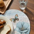 thumbnail image 3 of Spring Floral Round 15 Inch Placemats Set of 6, Vintage Tulips Flower Butterfly Retro Wood Blue HeatResistant Non Slip Place Mats for Dining Table, Wipeable Kitchen Table Mats for Housewarming, 3 of 9
