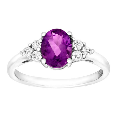 2 3/8 ct Natural Amethyst & White Topaz Ring in Sterling Silver