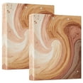 thumbnail image 2 of Brown and Peach Swirling 3 Ring Hardcover Binders 1.5in Round Rings for Letter-Size Folder Paper Organizer Pockets for Office Student Recipe, 2 of 9