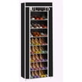thumbnail image 1 of 9 Tier 9 Lattices Non Woven Fabric Shoe Rack,Free Standing Shoe Racks,Shoes Racks Organizer for Closet,Stackable Shoe Rack,with Side Pocket,for Doorway, Corridor, Balcony, Living Room (Grey), 1 of 5