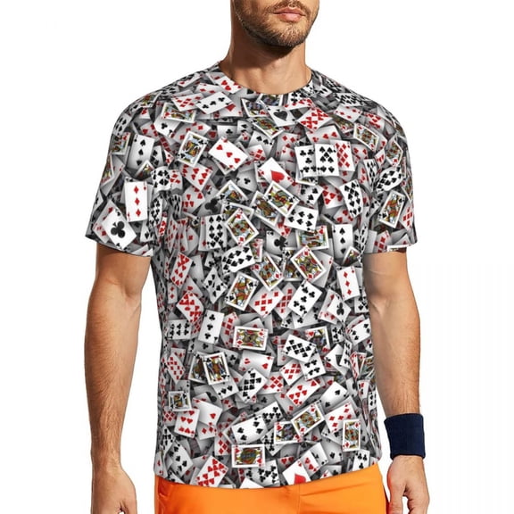 T Shirt For Men Poker Cards Sports T-Shirt Playing Cards Fashion Men Vintage Tee Shirt Summer Short-