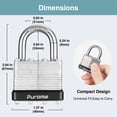 thumbnail image 4 of Puroma 1" Short Shackle, 1-9/16" (40mm) Padlock with 2 Keys, Hardened Steel Heavy-Duty Lock for Sheds, Gates, Fences, Toolboxes, 1 Pack, 4 of 7