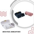 thumbnail image 3 of Jewelry Box Velvet Lid Arch Face Portable Solid Color Package Boxes Durable Smooth Storage Holder Rings Necklace Purple, 3 of 10
