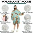 thumbnail image 5 of Wearable Oversized Blanket,Boxer Dog Pitbull Terriers Dog and Pizza Wearable Blanket Hoodie for Adults,Cozy Hooded Blankets with Super Pockets,Super Warm Fuzzy Pullover for Women & Men, 5 of 6