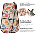 thumbnail image 4 of Dailycode Double Sided Oven Mitt with Loop Heat Resistant Kitchen Long Potholders 7" x 35" Bird Flower Leaf Cake, 4 of 6