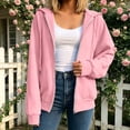 thumbnail image 6 of cocolona Womens Zip Up Hoodie Fall Winter Long Sleeve Oversized Hooded Sweatshirt Trendy Solid Color Jackets Tops with Pockets, 6 of 7