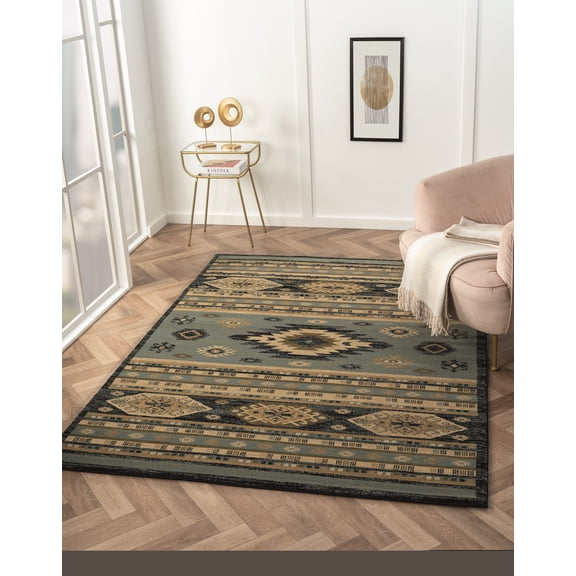 United Weavers Plateau Mason Southwestern Plaid Accent Rug, Blue, 1'10" x 3'