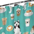 thumbnail image 3 of Husky and Coffee Shower Curtain 36"x72" ,Bathroom Decorative Shower Curtains Set with 12 Hooks,Modern Waterproof Washable Shower Curtain, 3 of 6
