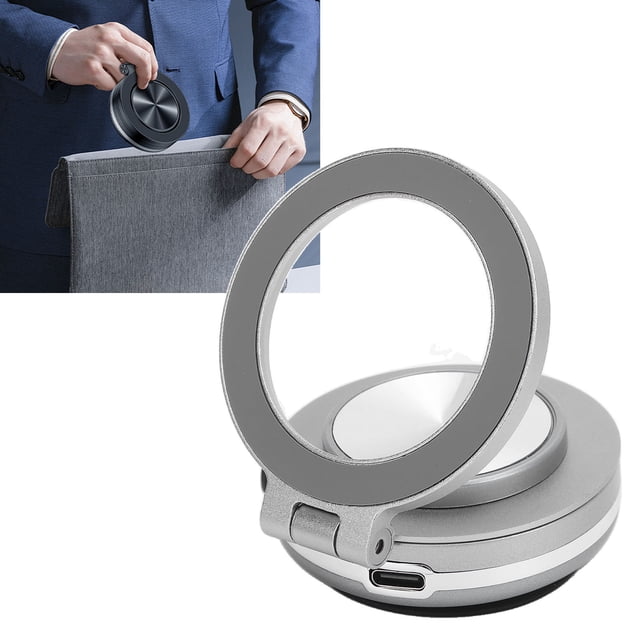 Magnetic Vacuum Suction Car Phone Holder Mount with 360 Deg Rotation, Foldable Strong Mount, Portable Photography Navigation Stand for Desk, Car or Wall, Live Streaming