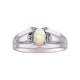 thumbnail image 1 of RYLOS Mens Rings Sterling Silver Classic Design 7X5MM Oval Gemstone & Diamond  Opal October Birthstone Ring Size 8, 1 of 6