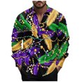 thumbnail image 3 of lcziwo Mens Mardi Gras Shirts Long Sleeve Novelty Mask Graphic Print Button Down Shirt Tuesday Carnival Party Blouse Tops Fashion Casual Lapel Shirt Multicolor XL, 3 of 6