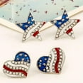 thumbnail image 2 of HOOUN American Independence Day Earrings Flag Color Earrings Pentagram Rhinestone Gift-Pentagram Rhinestone Earrings, 2 of 9