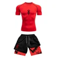 thumbnail image 3 of Conjunto de compresión con estampado 3D de Anime para hombre, Top de manga corta para gimnasio, pantalones cortos de entrenamiento, secado rápido, transpirable, atletismo, Rash Guard, 3 of 5