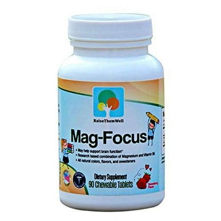 Kids Magnesium Focus Supplement, Strawberry Chewable Tablets, 90 Count