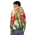 thumbnail image 4 of Naloa Vibrant Amaryllis Flowers Men’s Hoodies, Zip up Hoodie, Sweatshirts,Hoodies for Men Sizes S-3XL-3X-Large, 4 of 5