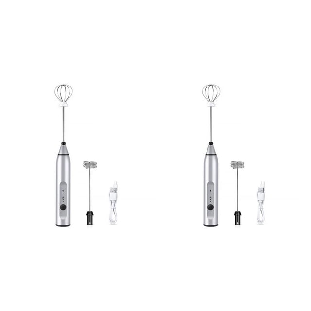 Cateissary Batidora eléctrica de mano con espumador de leche de 3 modos con USB, batidora de burbujas para café capuchino Type1 NO1