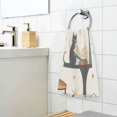 thumbnail image 3 of Yayeee 2 Pack Hand Towels for Bathroom 100% Cotton 16" x 28" Soft Absorbent Kitchen Towel, Cats Reading Pattern, 3 of 7