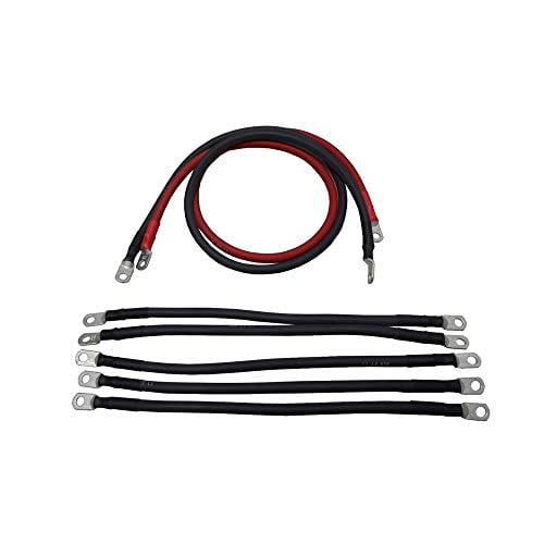 Cable 7 pc Set for # 2 Awg HD Golf Cart Battery Club Car 48 Volt Wire Kit