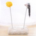thumbnail image 4 of Cat Spring Toy Interactive Plush Pom Pom Cat Scratching Toy Kitten Mouse Toy, 4 of 10
