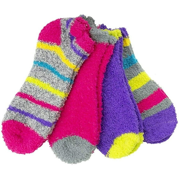 Eye Candy 4 Pack Softee Lounger No Show Socks - Shoe Size 6-10 - Multi-Colored