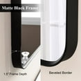 thumbnail image 7 of ANGELES HOME 24" x 36" Arched Bathroom Vanity Mirror, Wall Mounted Bathroom Mirror, Aluminum Wall Mirror for Bathroom, Copper Free Glass Vanity Framed Mirror, Matte Black, 7 of 7