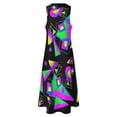 thumbnail image 5 of 1980s Neon Party Long Dress wom's fashion dresses clothes dresses ladies02 summer Dress, 5 of 7