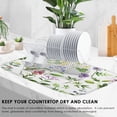 thumbnail image 4 of Absorbent Dish Drying Mat, Botanical Green Herbs Plants Flower Microfiber Pad for Kitchen Counter, Coffee Bar Decor, Heat Resistant and Reversible, 16" x 18", 4 of 7