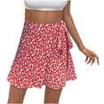 thumbnail image 1 of Falda corta con estampado de flores pequeñas y banda estampada de estilo dulce con personalidad a la moda para mujer Wmkox8yi FGJ2255, 1 of 8