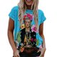 thumbnail image 5 of Sonducket Camiseta con pintura al óleo Blusa de manga corta Cuello Camiseta divertida Tops de verano Moda femenina Sudadera con cuello Type2 NO2, 5 of 6