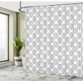 thumbnail image 5 of Ambesonne Garden Shower Curtain, Leaves Circles, 69"Wx75"L, Grey White, 5 of 5