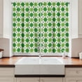 thumbnail image 2 of Ambesonne Irish Kitchen Curtains, Classical Argyle Pattern, 55"x39", Green Pale Green White, 2 of 3