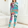 thumbnail image 4 of Super Kitties Women's Pajama Sets Long Sleeve Pajamas Top And Pants Sleepwear Nightwear Soft Pjs Lounge Sets, 4 of 8