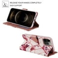 thumbnail image 3 of Dteck Marble Patterned Case for Apple iPhone 12 Pro Max 6.7-inch,Magnetic Leather Card Holder Wallet Kickstand Case Flip Shockproof Protective Cover with Strap,Rosegold, 3 of 8