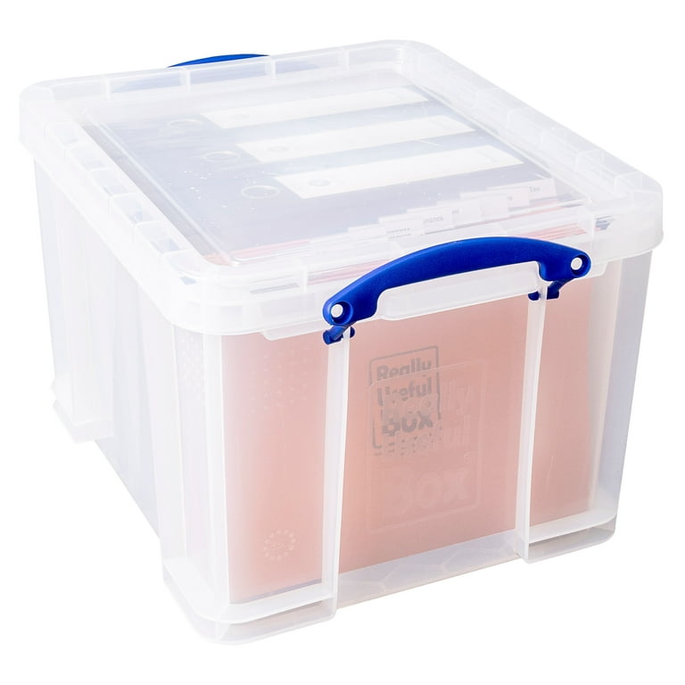 Really Useful Boxes(R) Plastic Storage Box, 32 Liters, 12in.H x 14in.W x  19in.D, Clear, 32C