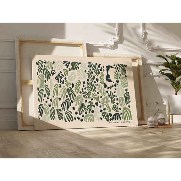 La Perruche Green Abstract Modern Minimalist Botanical Wall Art, Unframed Paper Poster 8x10in