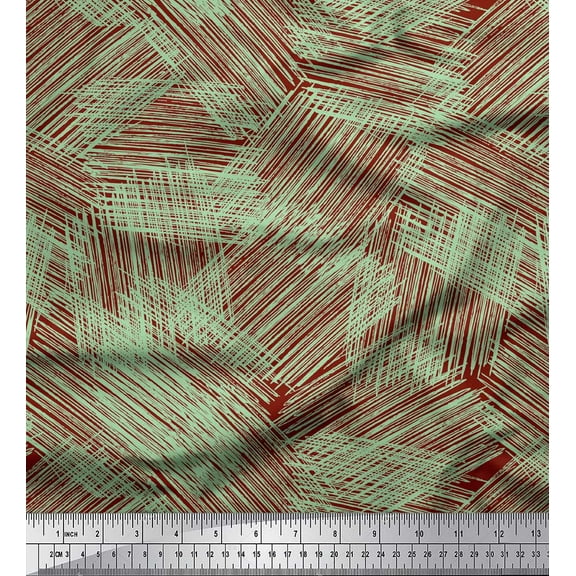 Soimoi Red Cotton Duck Fabric Abstracts Abstract Printed Fabric 1 Yard 42 Inch Wide