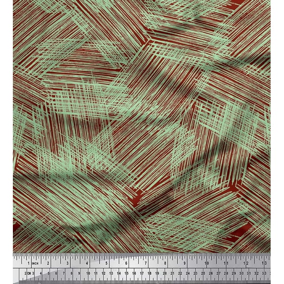 Soimoi Red Cotton Cambric Fabric Abstracts Abstract Print Sewing Fabric Yard 42 Inch Wide