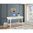 thumbnail image 5 of Alpine Furniture Flynn Large Wood 3 Drawer Desk in White, 5 of 7
