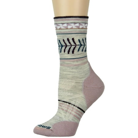 SmartWool Womens PhD Outdoor Wool Pattern Crew Socks Gray (Best Smartwool Socks For Summer)