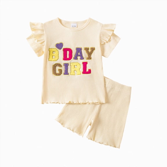 Toddler Girls Summer Short Sets Outfits Cotton Crewneck Short Sleeve Playwear Sets 6-12 Months 12-24 Months 2t 3t 4t 5t 6t 7t Children 2-3 Years